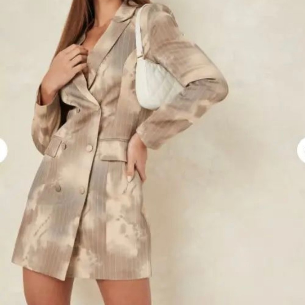 Misguided Pinstripe Blazer Dress